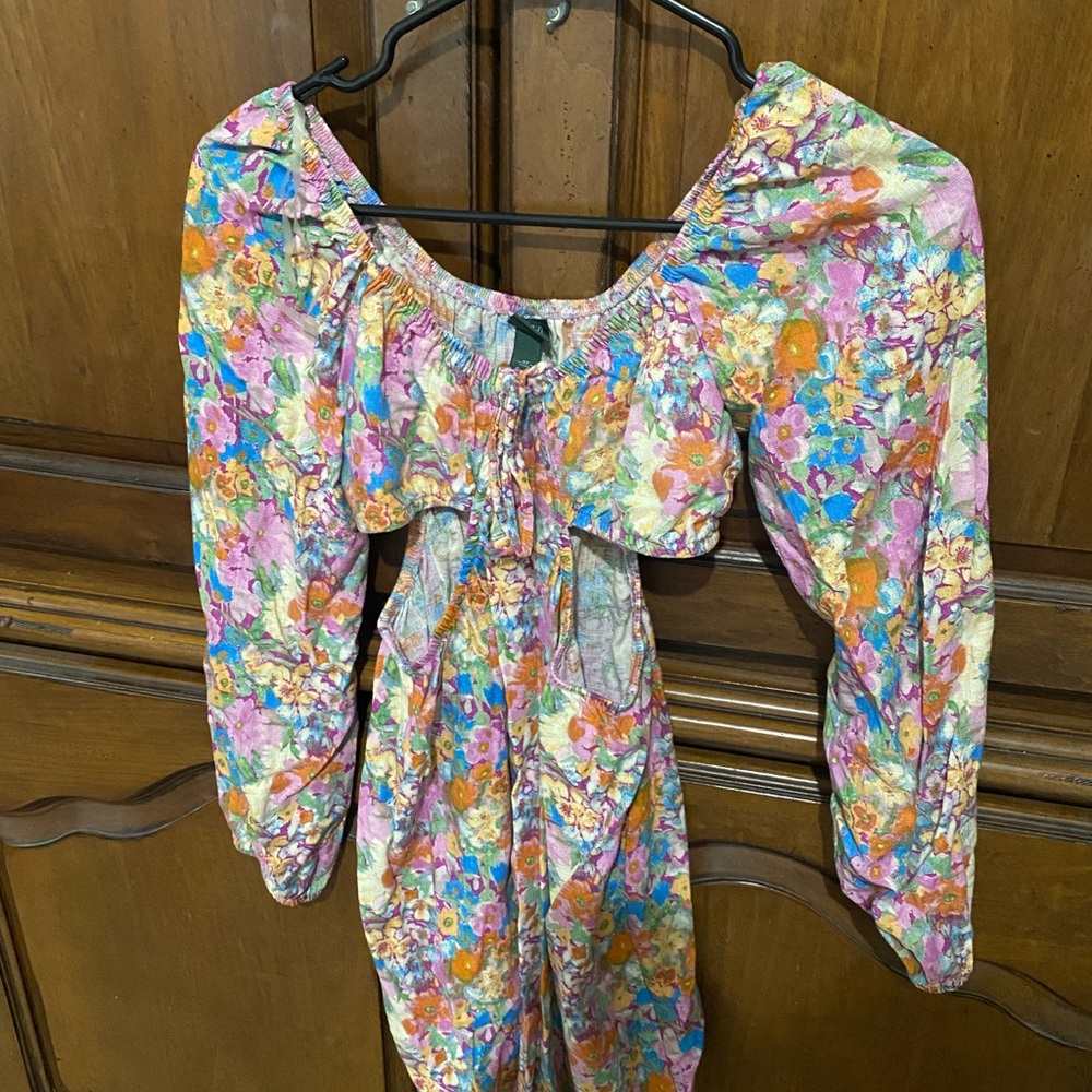 Floral  Dress with. Cutout sides